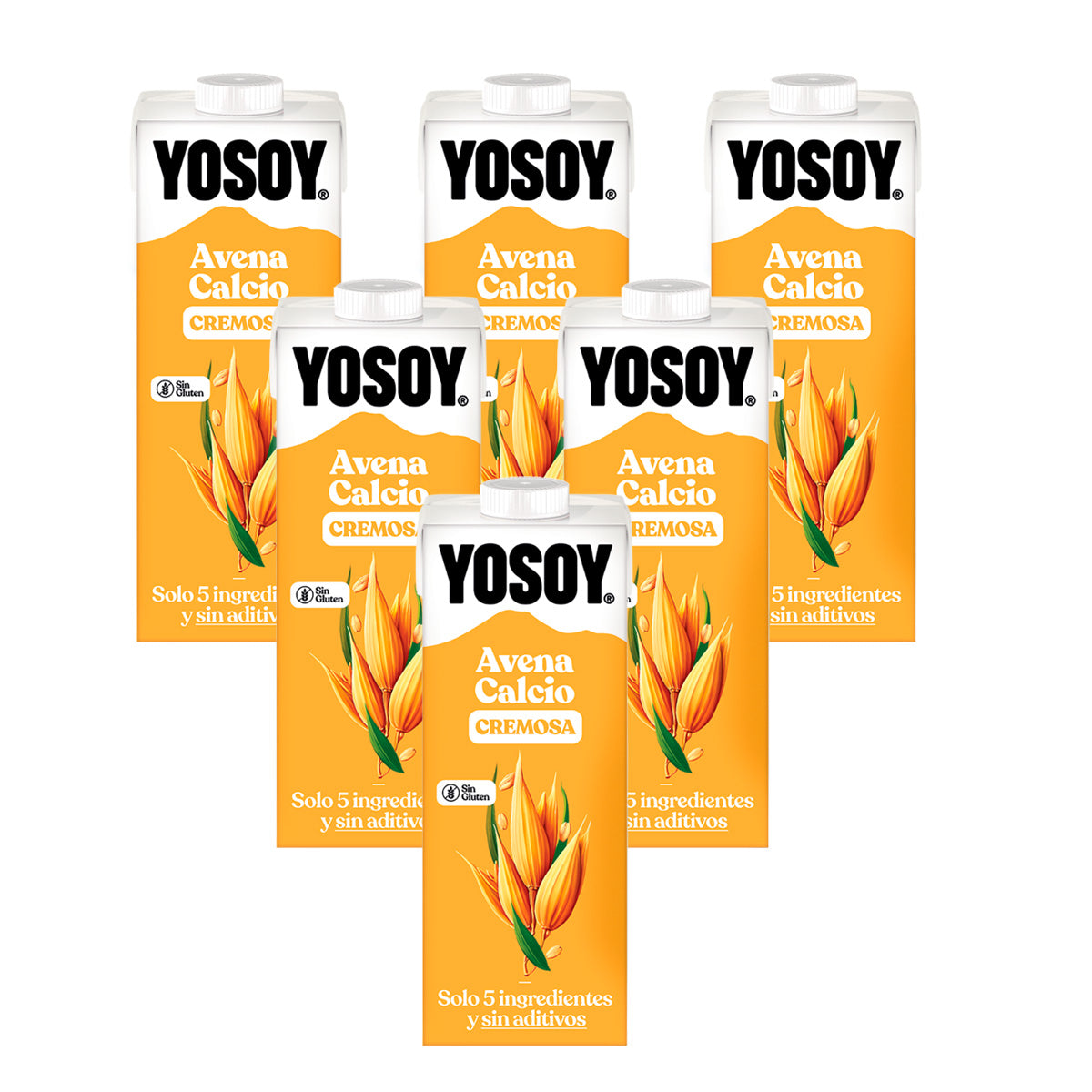 Pakket van 6 stuks Glutenvrije haverdrank met calcium YOSOY 1 l