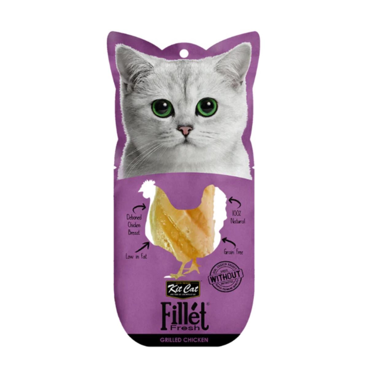 Kit Cat FilletFresh – Gegrilltes Hähnchen 30 g Natürlicher Snack für Katzen