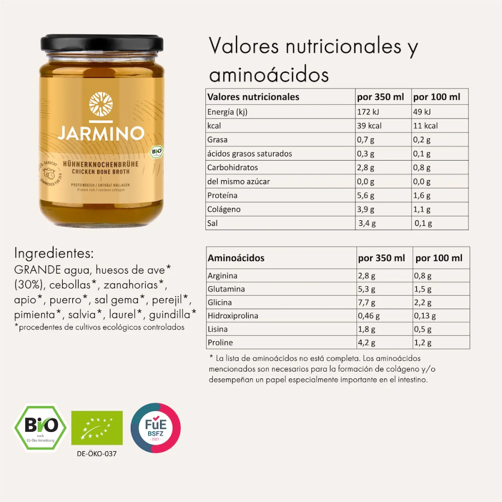 Jarmino Organic Chicken Bone Broth 350 ml