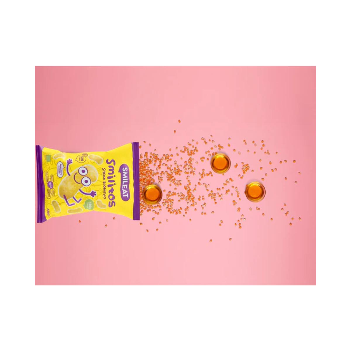 Pack of 12 Smilitos, organic corn snacks Smileat, 38g