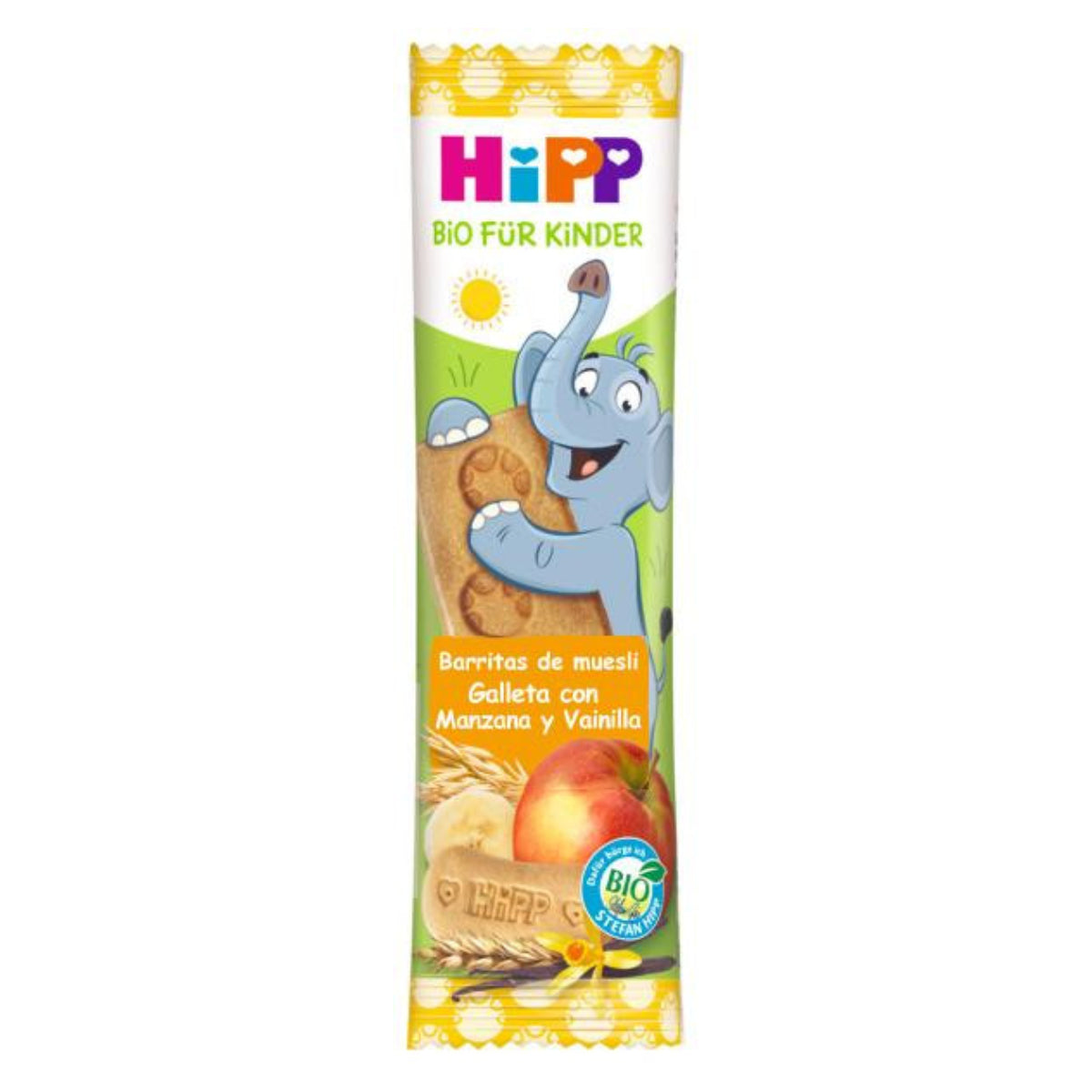 HiPP organic apple and vanilla muesli biscuit bar, 3 x 20 g