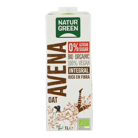 Havredryck med fullkorn 0 % socker Bio NaturGreen 1 l