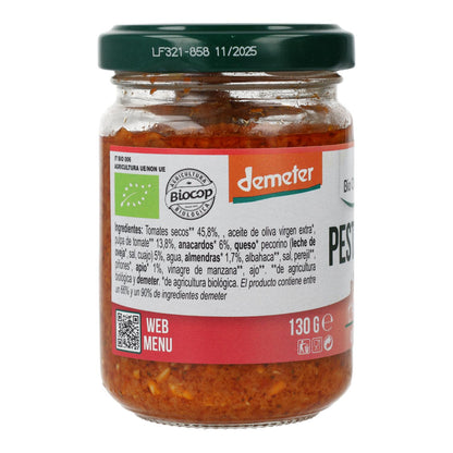 Pesto Rosso with Sun-dried Tomatoes, Pecorino Cheese and Almonds Bio Demeter Organica Italia 130 g