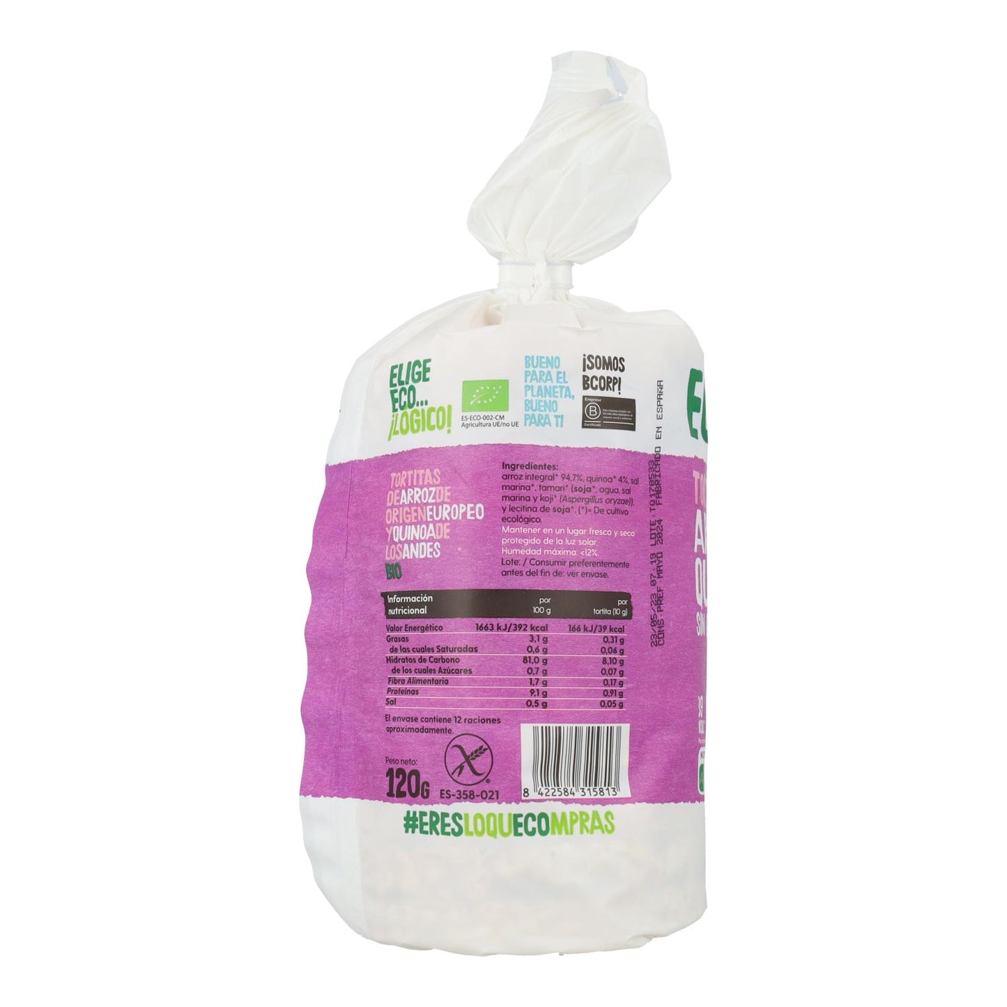 Ekologiska ris- och quinoapannkakor Ecocesta 120 g