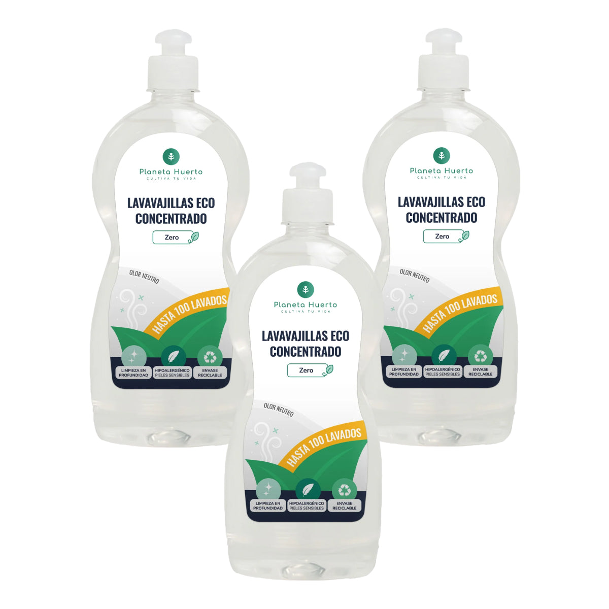 Pack 3xDishwasher manual hypoallergenic fragrance-free ECO Planet Garden 750 ml
