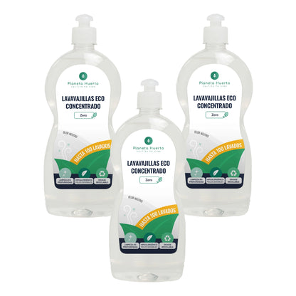 Pack 3xDishwasher manual hypoallergenic fragrance-free ECO Planet Garden 750 ml