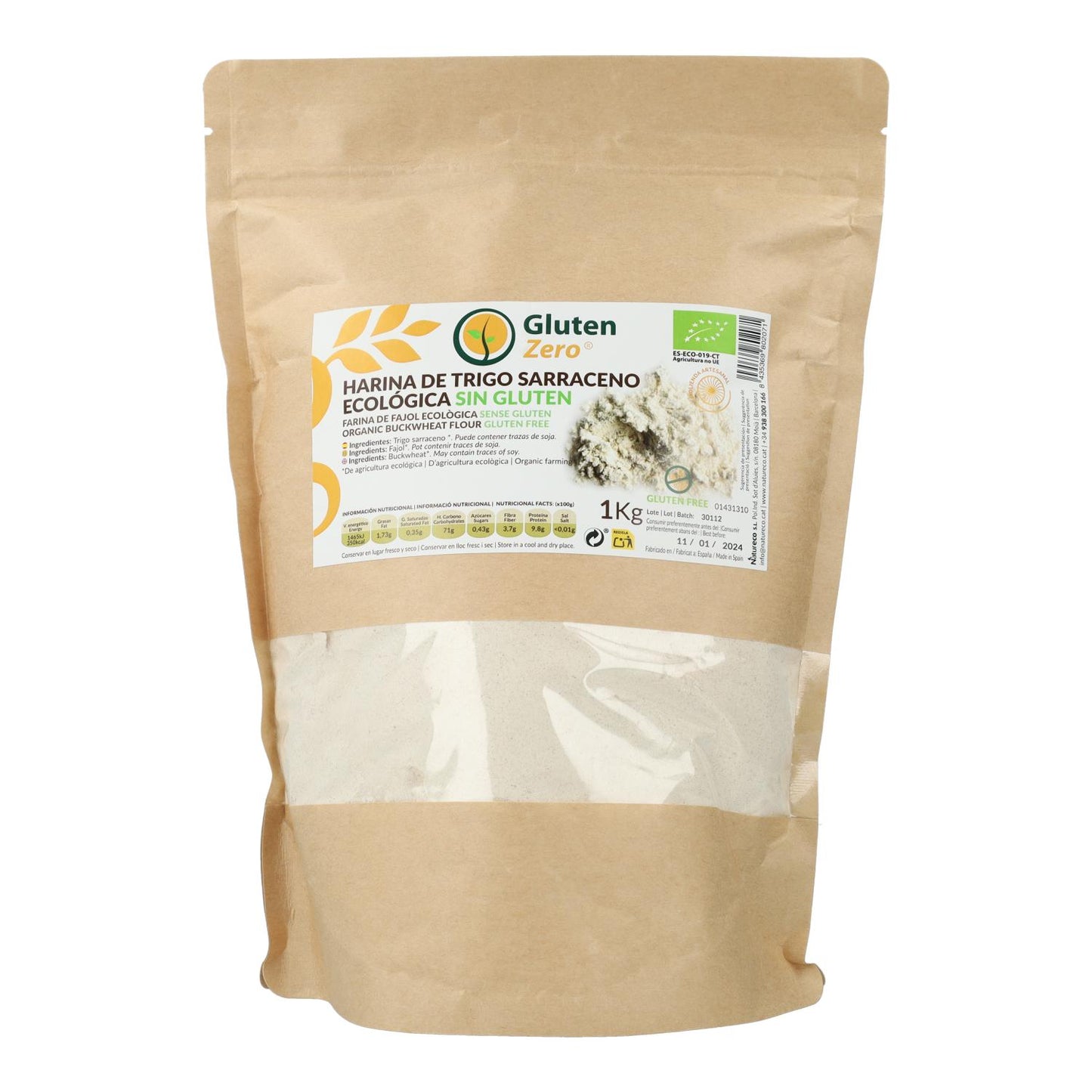 Farine de sarrasin sans gluten 1 kg Gz Gluten Zero