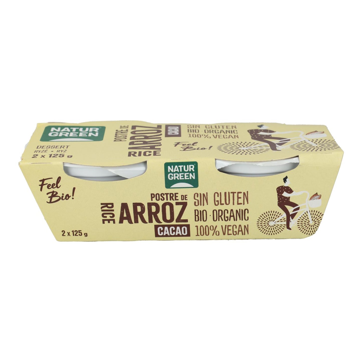 NaturGreen Reis-Kakao-Dessert, 2 x 125 g