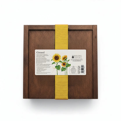 Kit de Cultivo de Girasol en Caja de Madera – Regalo Original Planeta Huerto