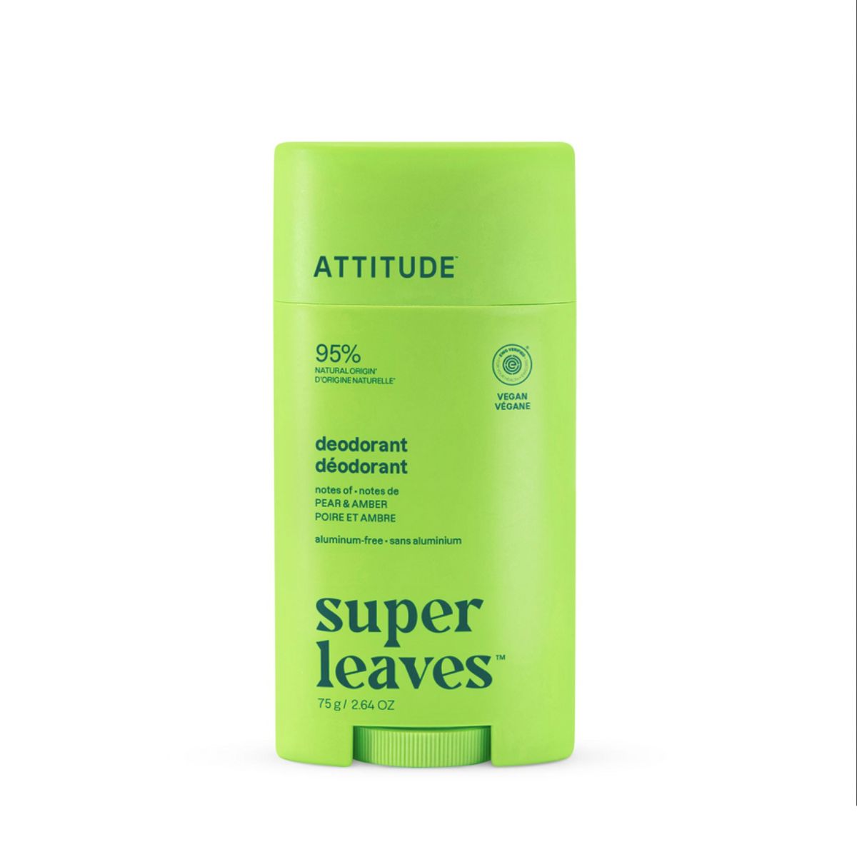 Super leaves Dezodorant - Gruszka i bursztyn twist and glide, Attitude, 75 g