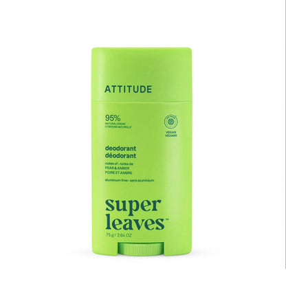 Super leaves Dezodorant - Gruszka i bursztyn twist and glide, Attitude, 75 g