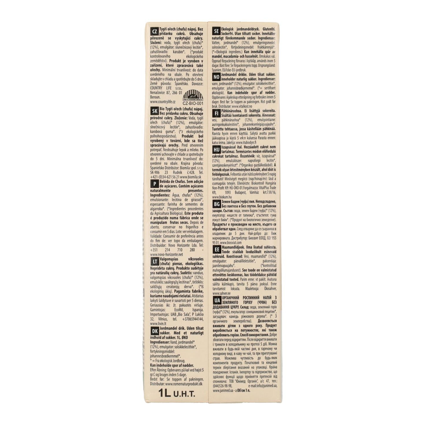 Suikervrije tijgernootdrank Ecomil 1 L