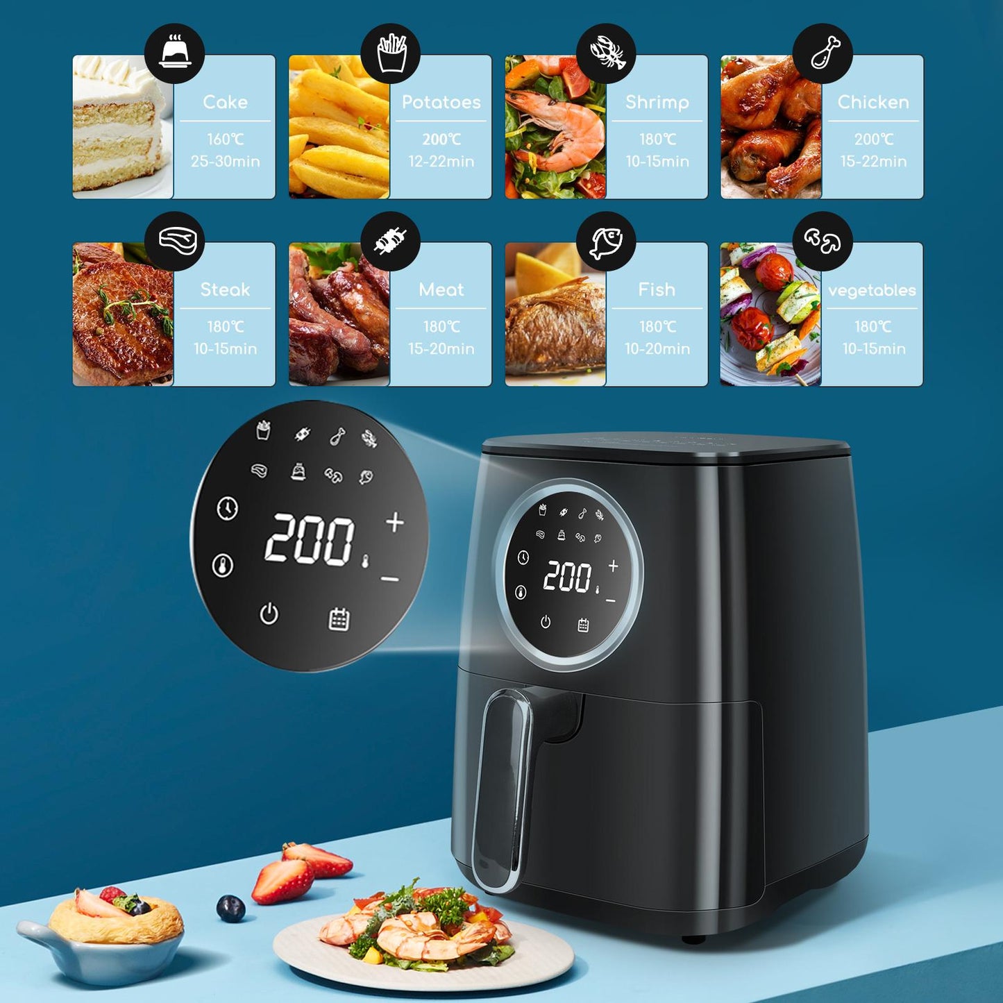 Frytkownica bezolejowa Aigostar ODIN Easy Cook o pojemności 4,2 l i mocy 1400 W