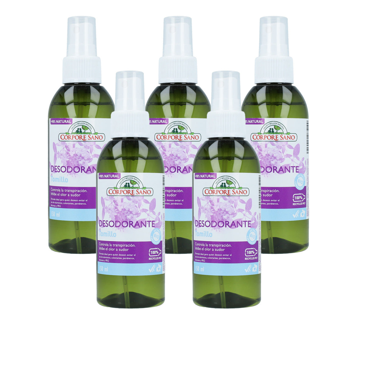5-pack deodorant med timjan Corpore Sano 150 ml