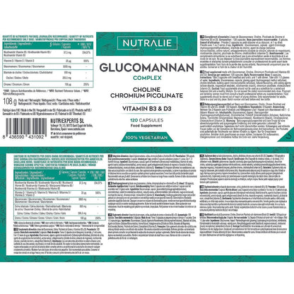 Nutralie Glucomannan z choliną + B3 + D3 Odchudzanie 120 kapsułek