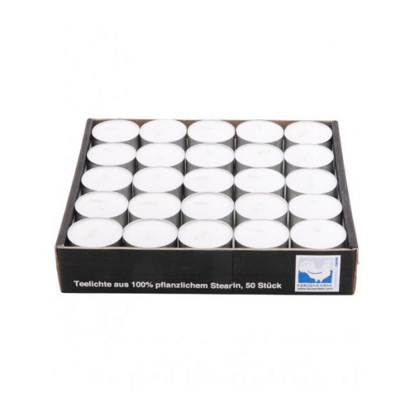Kerzenfarm Candele da tè (per diffusore) Bianche 50 pz