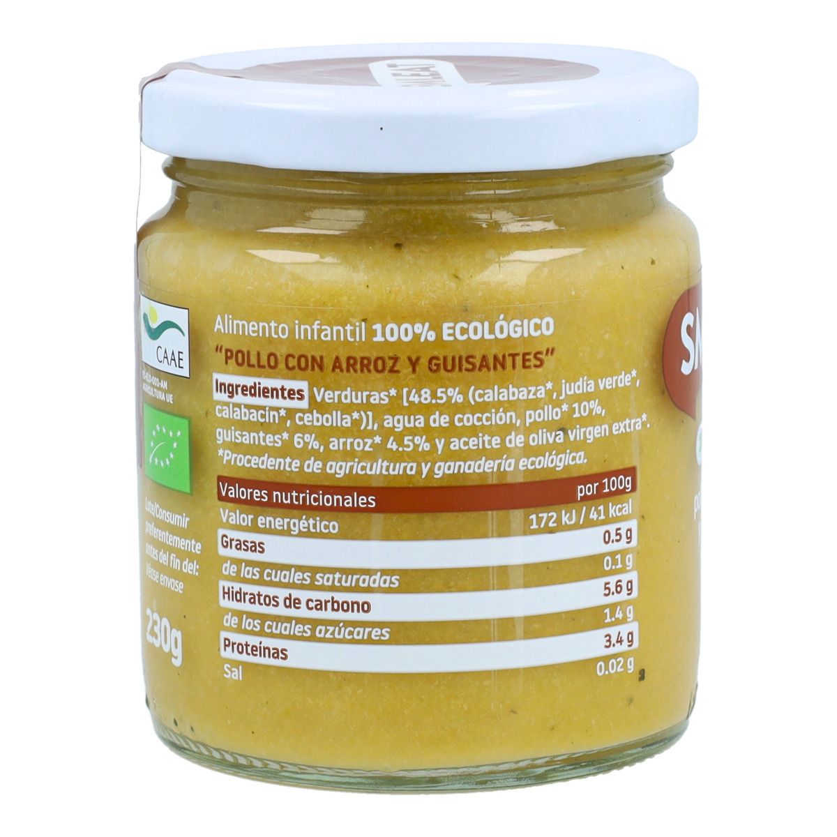 Petit pot BIO poulet et riz +6 mois Smileat, 230 g