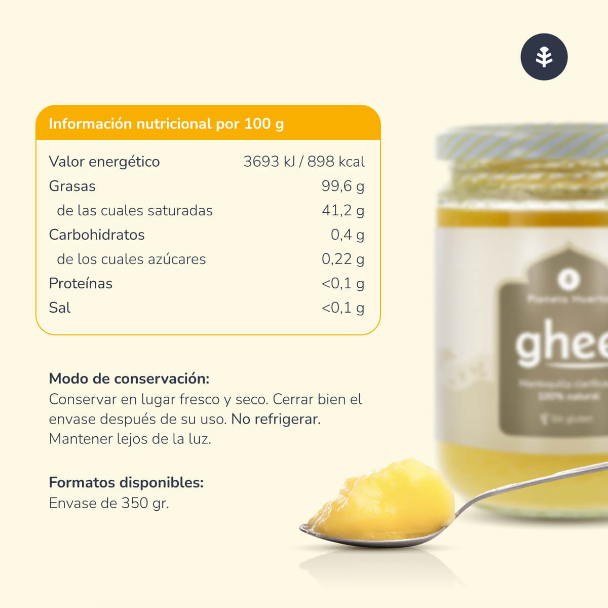 Packung 2x Ghee Butterschmalz ECO Planet Orchard 350 gr