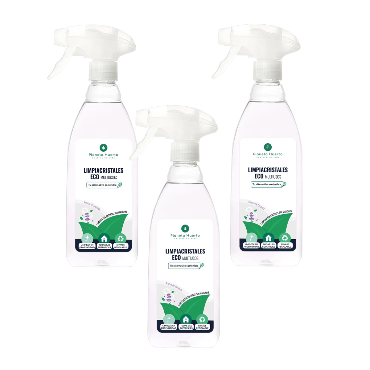 Pack 3xNettoyant vitres & multi-usages Verger Eco Planet 750ml