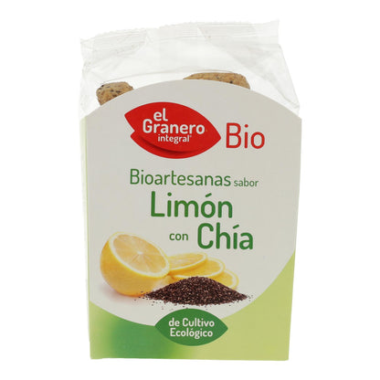 Handgemachte Kekse mit Zitronengeschmack und Bio-Chia El Granero, 220 g