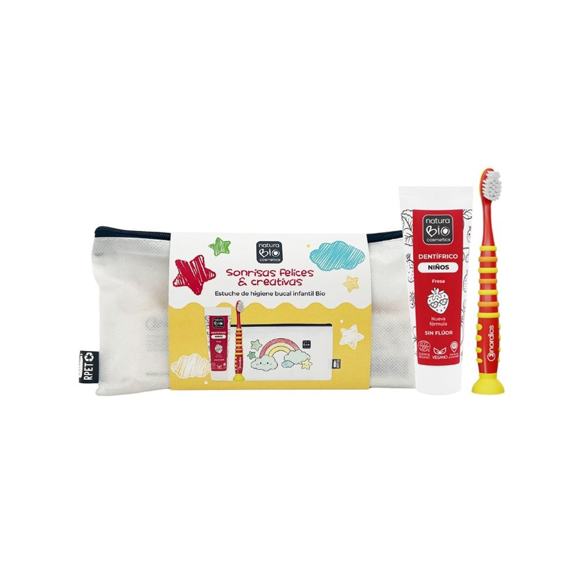 Children's oral care pack with colouring case