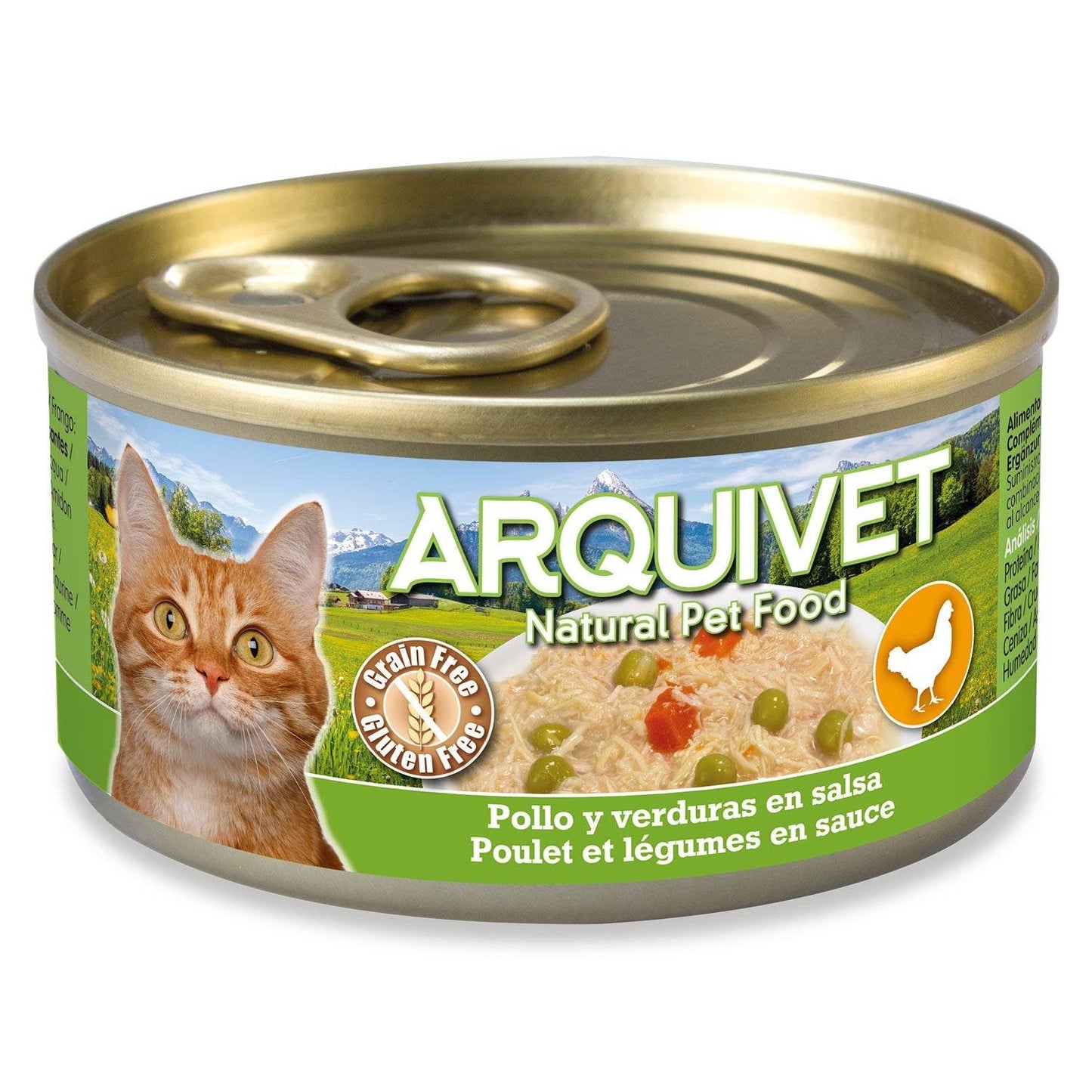 Poulet et légumes en sauce Arquivet 80 g Nourriture humide pour chats