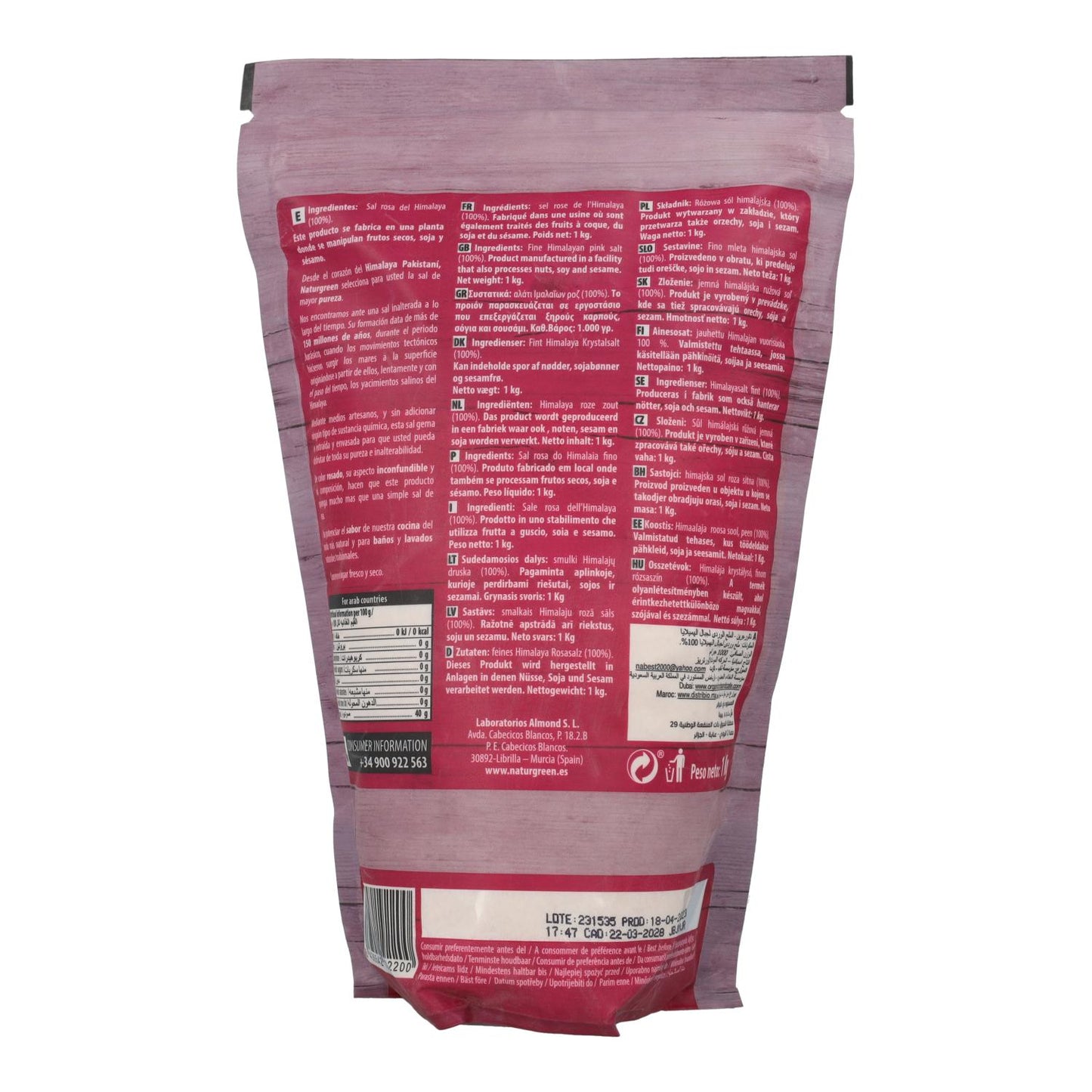Sel rose de l'Himalaya fin Naturgreen 500 g