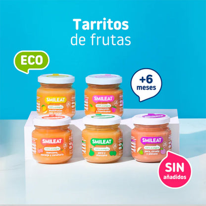 Pack of 12 Pear and Apple Jars +6 Months Smileat, 130 g
