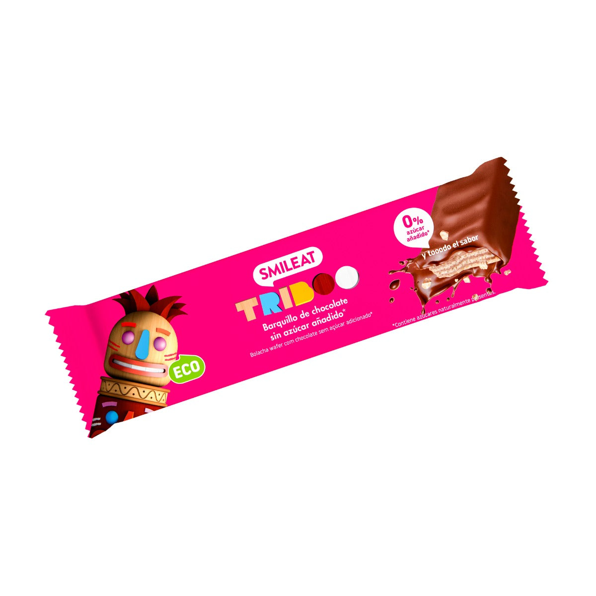 Pack 16x Barre gaufrée enrobée de chocolat ECO Smileat 40 g