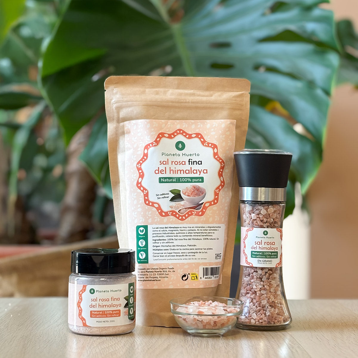 Pink salt grinder ECO Planeta Huerto 200g