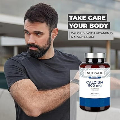 Nutralie Calcium 800 mg + Vitamine D3 et Magnésium, 90 comprimés