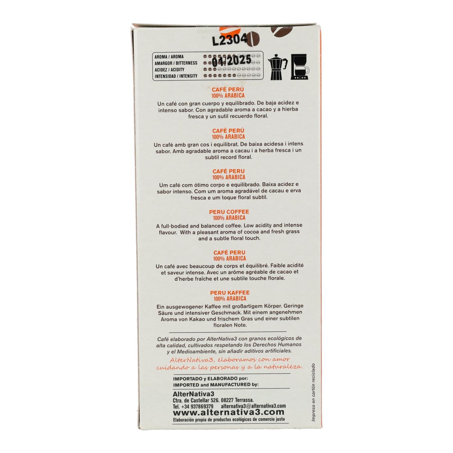 Gemalen koffie Peru Alternativa 250 g