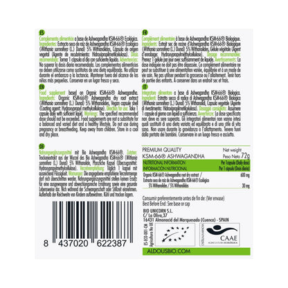 ASHWAGANDHA KSM66, 100 kapslar Aldous Bio