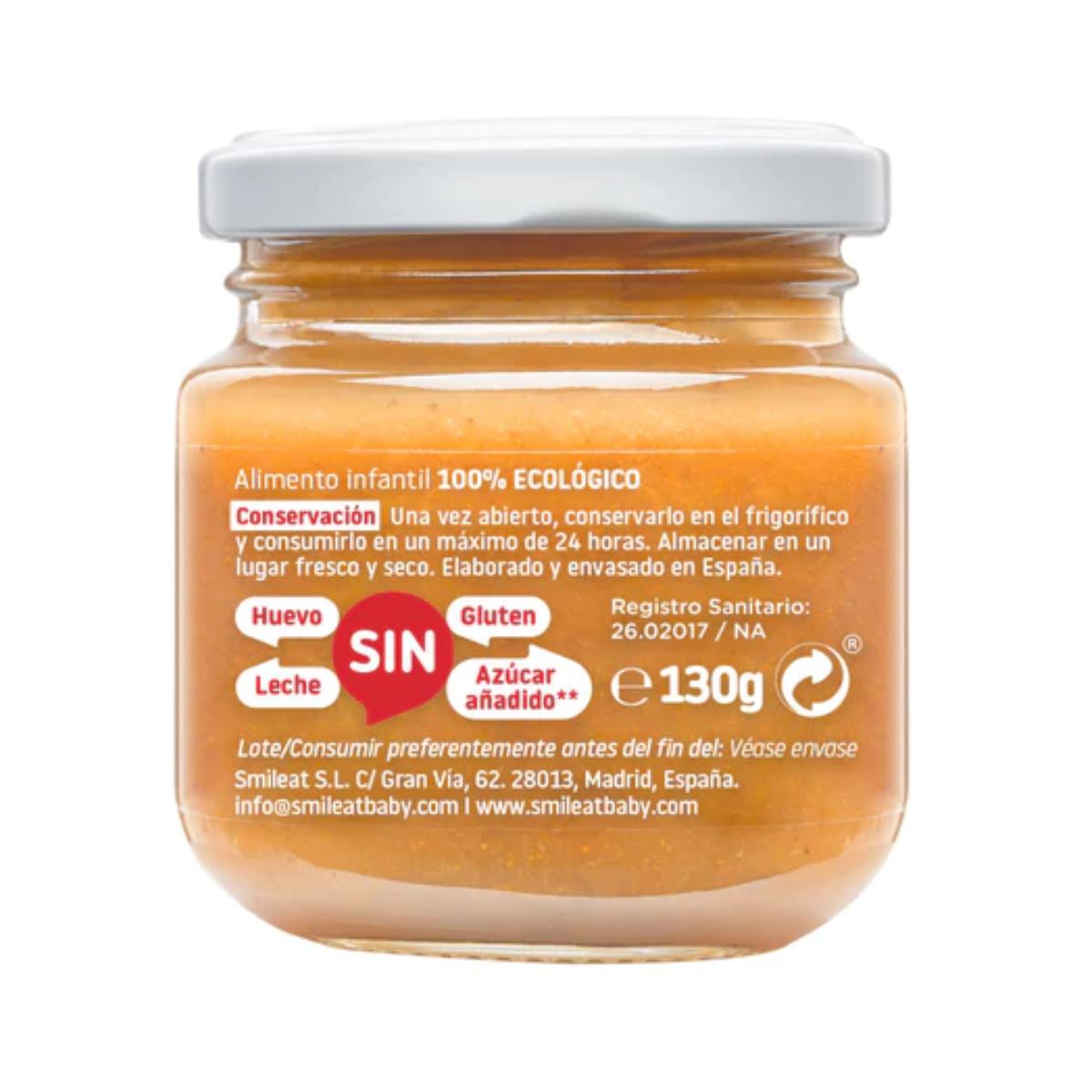 Pack of 12 Organic Apple, Orange and Carrot Jars +6 Months Smileat, 130 g