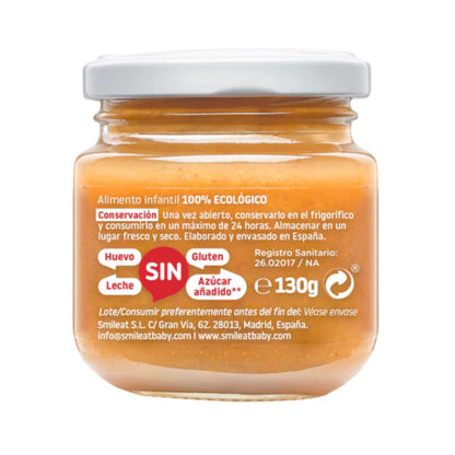 Pack of 12 Organic Apple, Orange and Carrot Jars +6 Months Smileat, 130 g