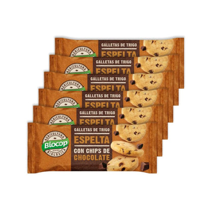 Pack 6 uds Galletas de Espelta con Chips de Chocolate Biocop 32 g