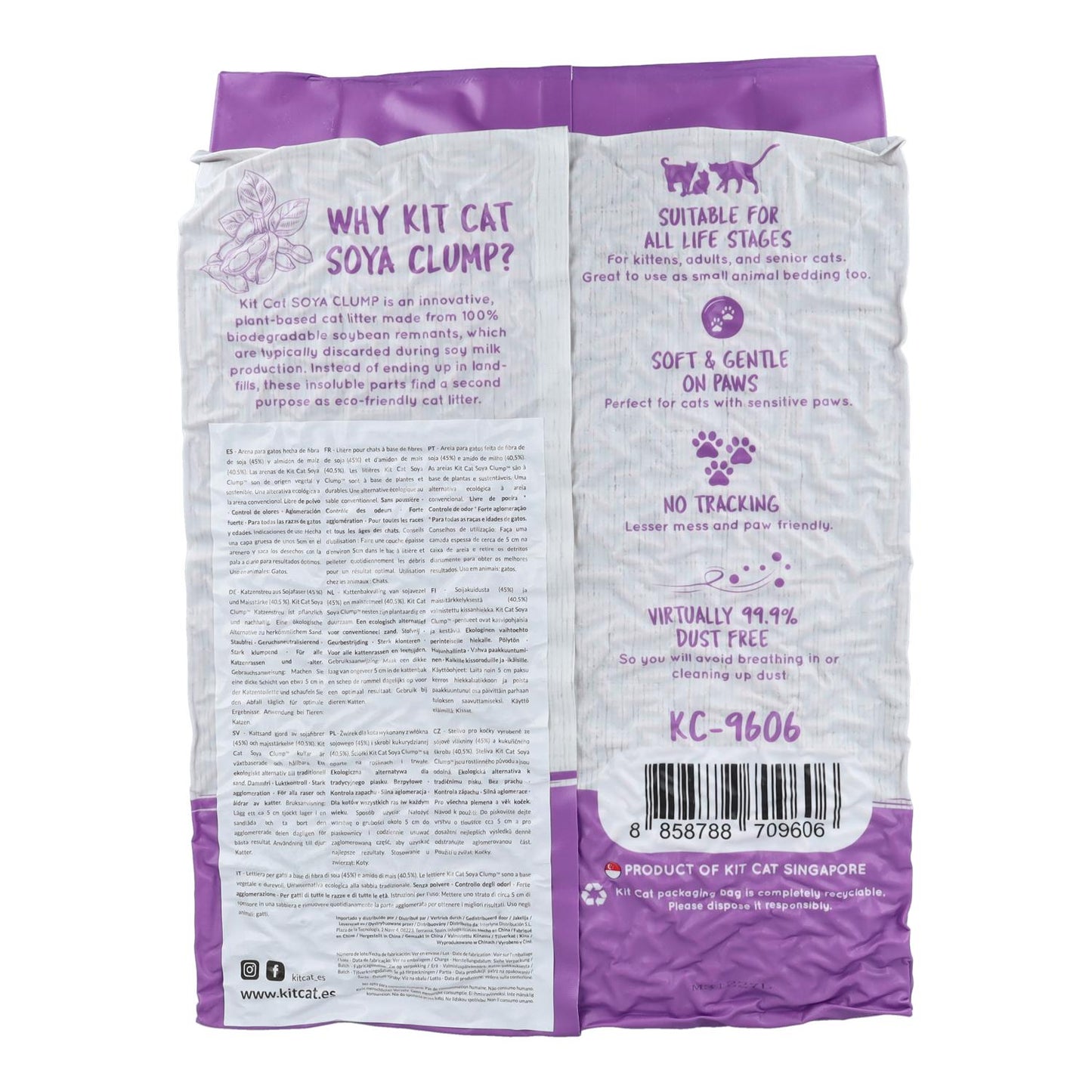 Kit Cat Arena Eco SoyaClump - Lavender 7 L Litière pour chat