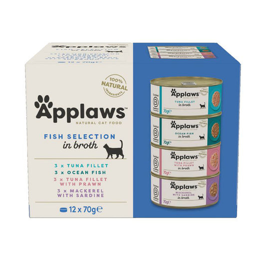 Applaws Cat Fish Selection Multipack 12 x 70 g Wet food in broth for cats
