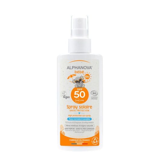 Ekologisk solkräm för barn SPF 50 Alphanova 125 ml