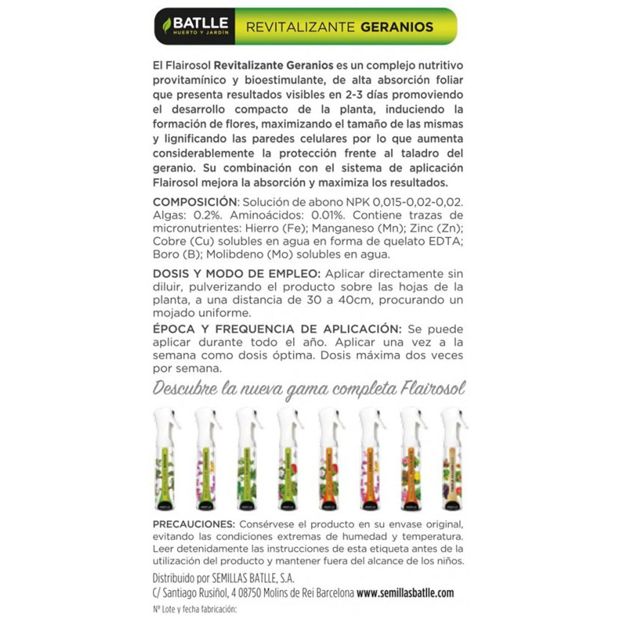 Odżywka do pelargonii Flairosol Batlle 300 ml - nawóz dolistny