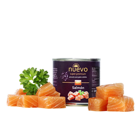 Nuovo Barattolo per gatti adulti Salmone 200 g