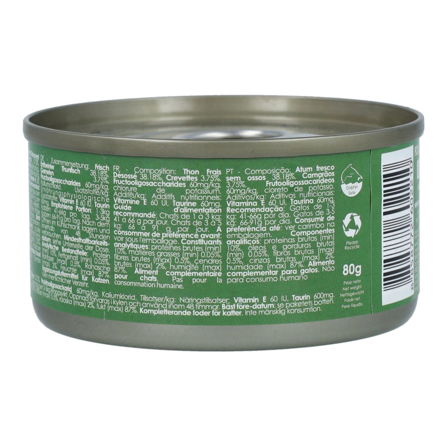 Kit Cat Blik Toppers - Tonijn & Garnalen 80 g Natvoer voor katten in gelatine