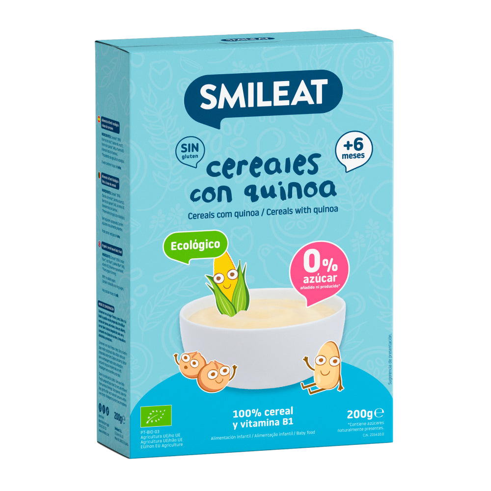 Glutenfri gröt med ekologisk quinoa Smileat, 200 g
