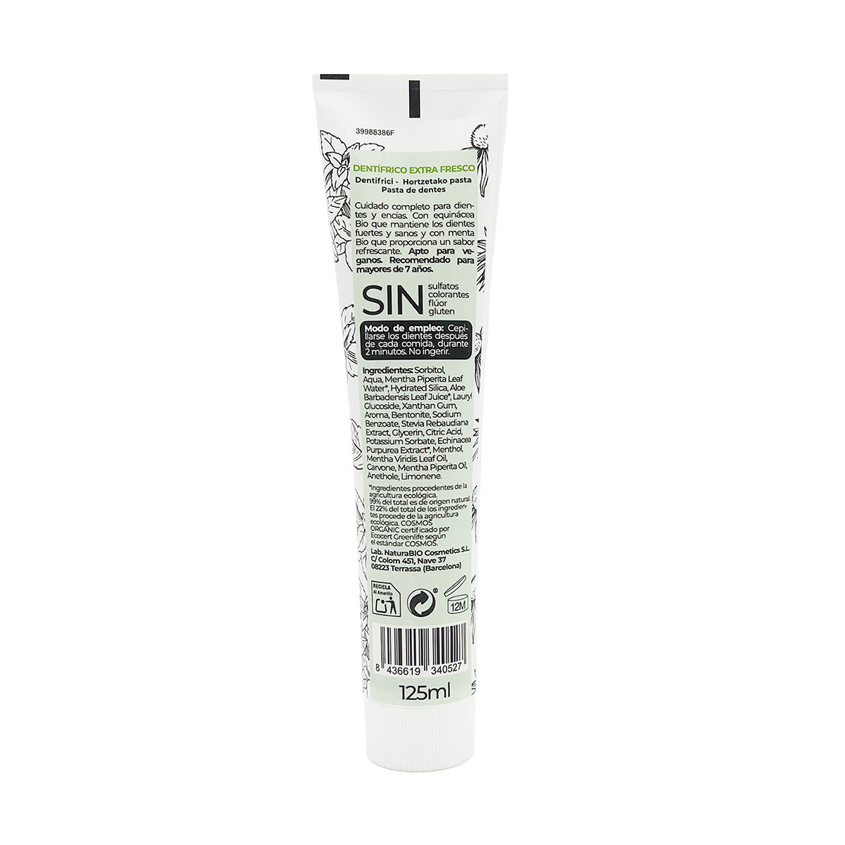 Pasta do zębów Extra Fresh Echinacea & Mint BIO, NuturaBio Cosmetics, 125 ml