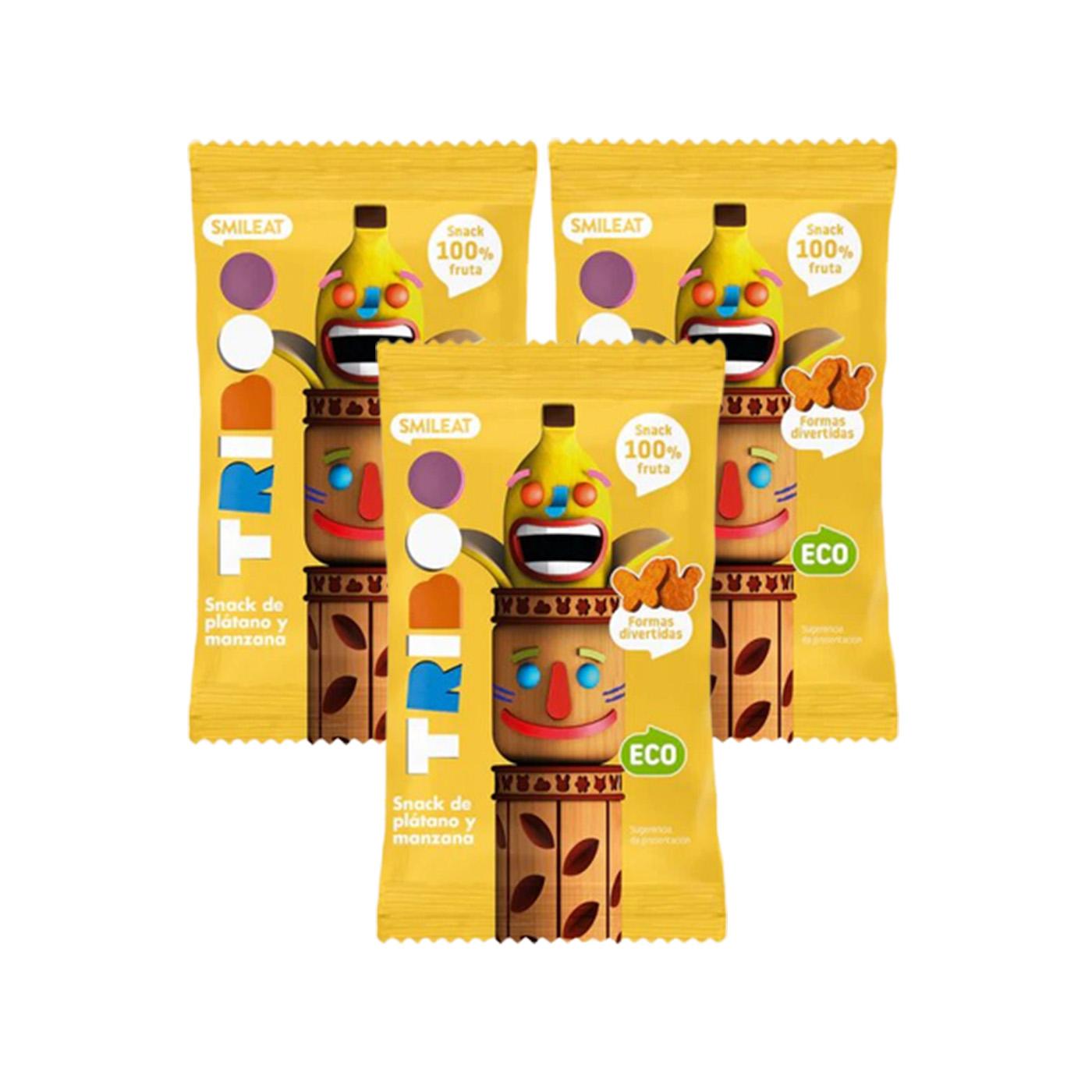 PACK OF 3 ECO Apple and Banana Snacks 25 g Triboo