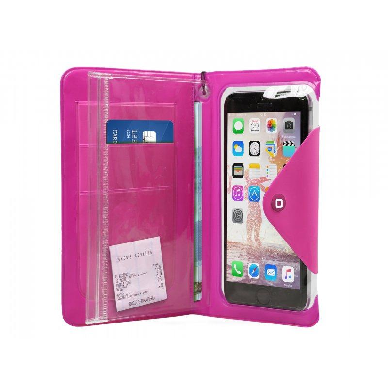 Wasserdichte Hülle im Buchformat für Smartphones bis zu 5" SBS Rosa