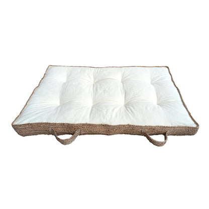 Kudde av jute och alg 120 x 80 x 10 cm – ecru