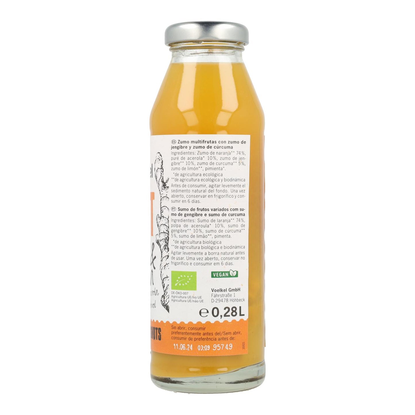 SHOT di zenzero e curcuma (arancia, acerola, limone)  Voelkel 280 ml