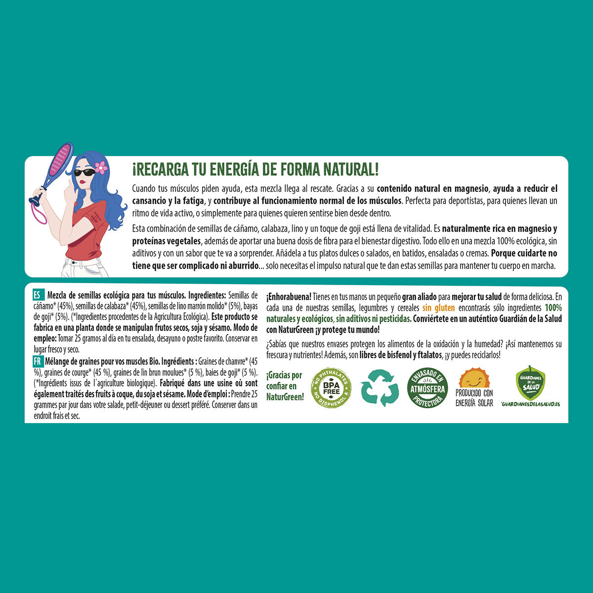 Mélange de graines SmartMix Protein Bio NaturGreen 175 g