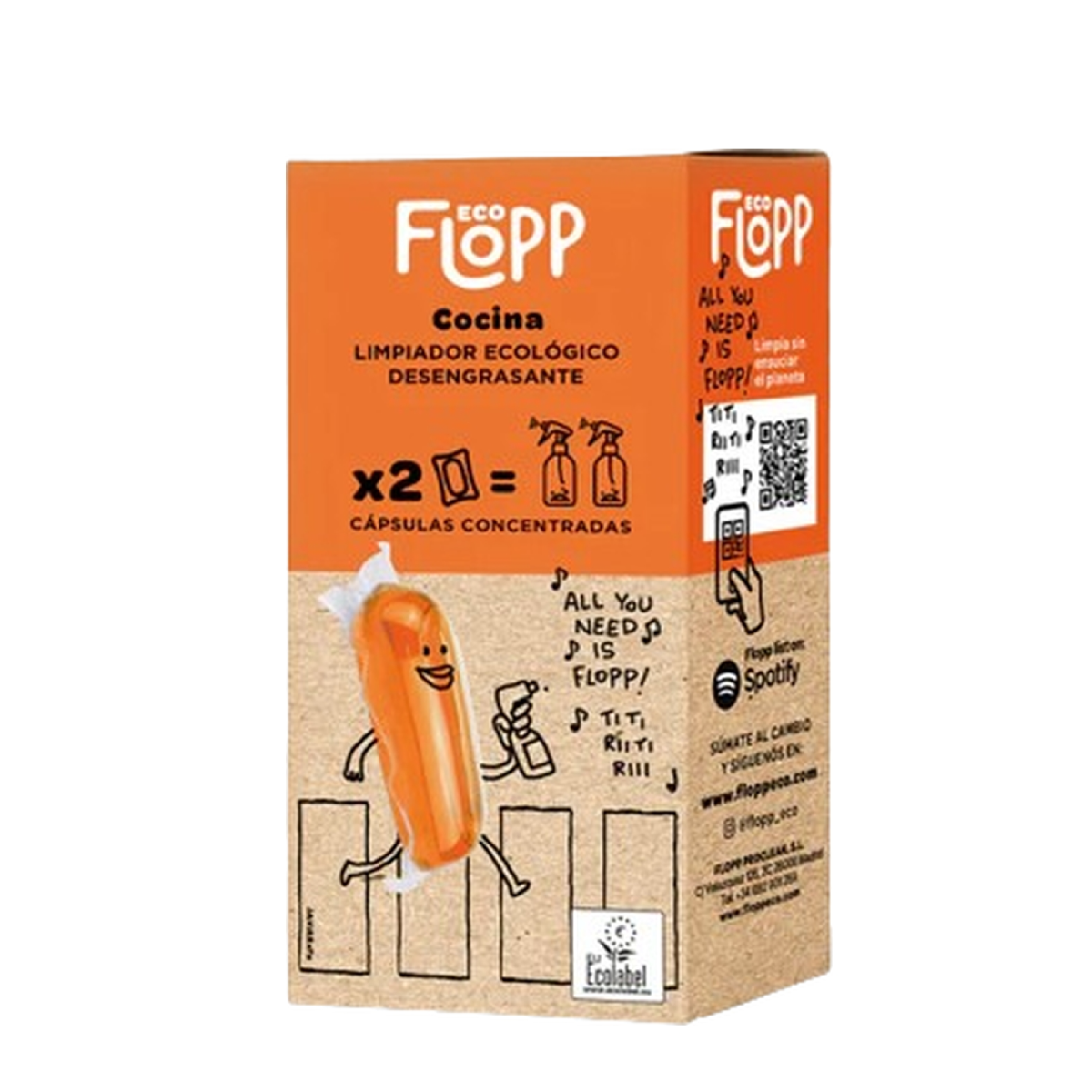 Pack of 2 x ECO Refill Flopp Degreaser 2 caps